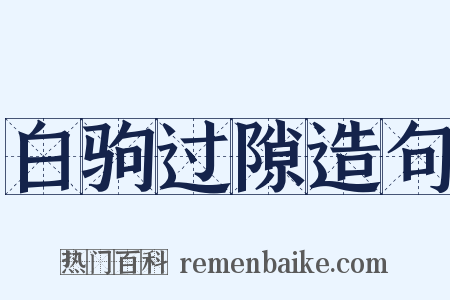 白驹过隙造句是什么意思的图片